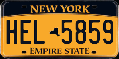 NY license plate HEL5859