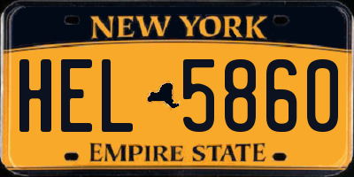NY license plate HEL5860
