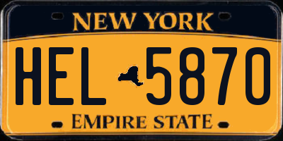 NY license plate HEL5870