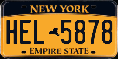 NY license plate HEL5878