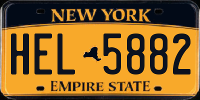 NY license plate HEL5882