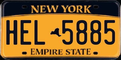 NY license plate HEL5885