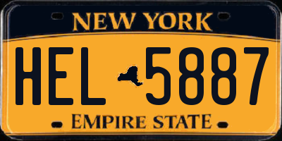 NY license plate HEL5887
