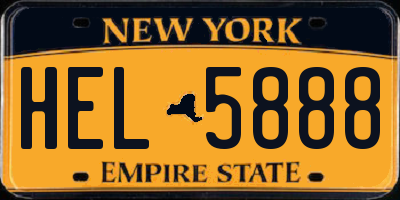 NY license plate HEL5888