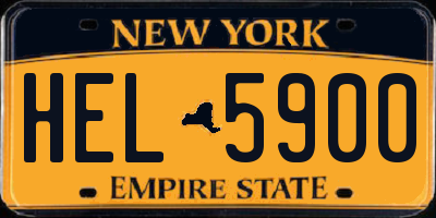 NY license plate HEL5900