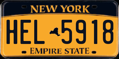 NY license plate HEL5918