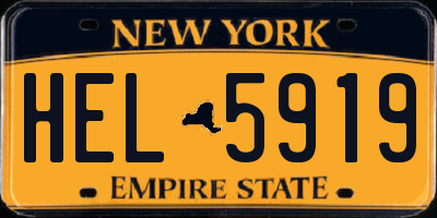 NY license plate HEL5919