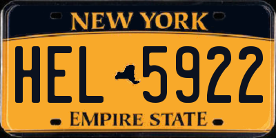 NY license plate HEL5922
