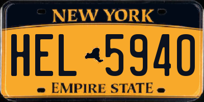 NY license plate HEL5940