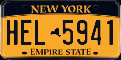 NY license plate HEL5941