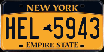 NY license plate HEL5943