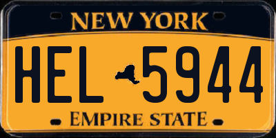 NY license plate HEL5944