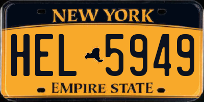 NY license plate HEL5949
