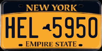NY license plate HEL5950
