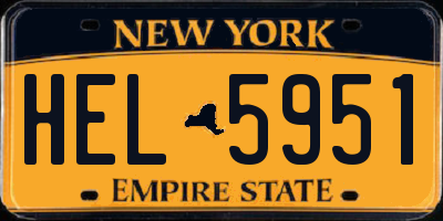NY license plate HEL5951