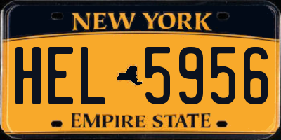 NY license plate HEL5956