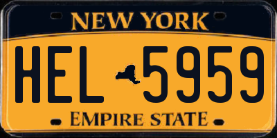 NY license plate HEL5959