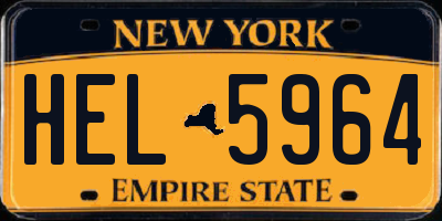 NY license plate HEL5964