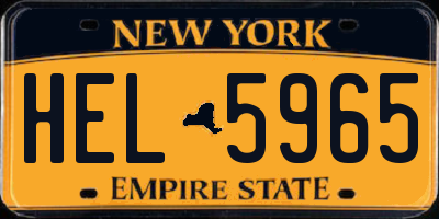 NY license plate HEL5965