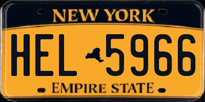 NY license plate HEL5966