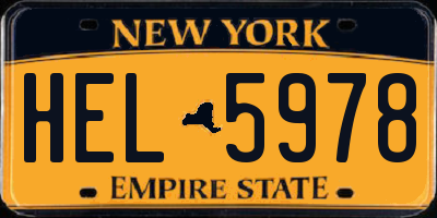 NY license plate HEL5978