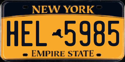 NY license plate HEL5985