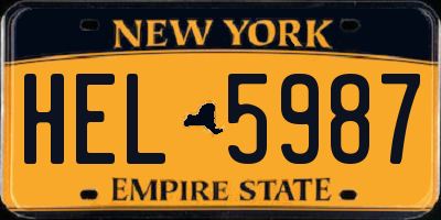 NY license plate HEL5987