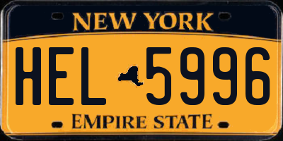 NY license plate HEL5996