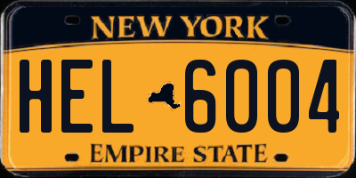 NY license plate HEL6004