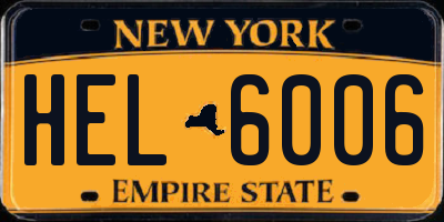 NY license plate HEL6006