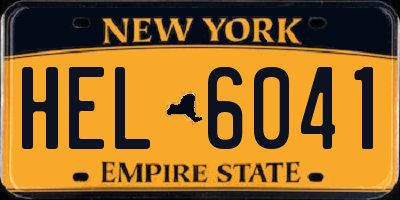 NY license plate HEL6041