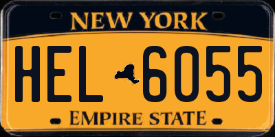 NY license plate HEL6055
