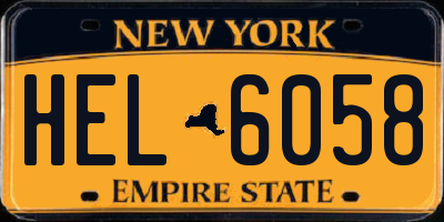 NY license plate HEL6058