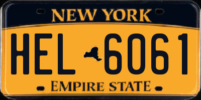 NY license plate HEL6061