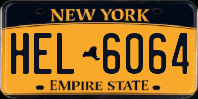NY license plate HEL6064