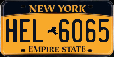 NY license plate HEL6065