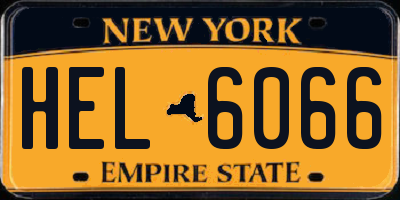 NY license plate HEL6066