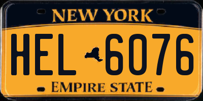 NY license plate HEL6076
