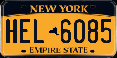 NY license plate HEL6085