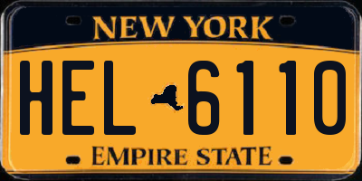 NY license plate HEL6110
