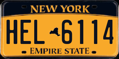 NY license plate HEL6114