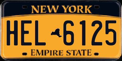 NY license plate HEL6125