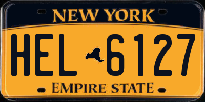NY license plate HEL6127