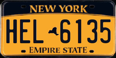 NY license plate HEL6135