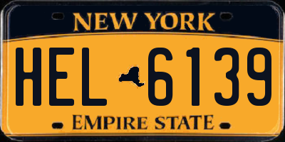 NY license plate HEL6139
