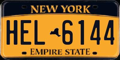 NY license plate HEL6144