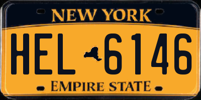 NY license plate HEL6146