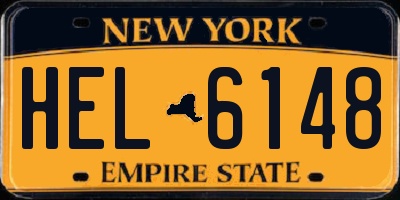 NY license plate HEL6148