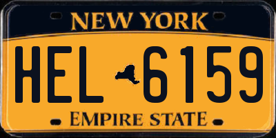 NY license plate HEL6159