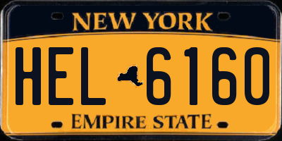 NY license plate HEL6160